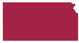 Silhouette of the State of Kansas.