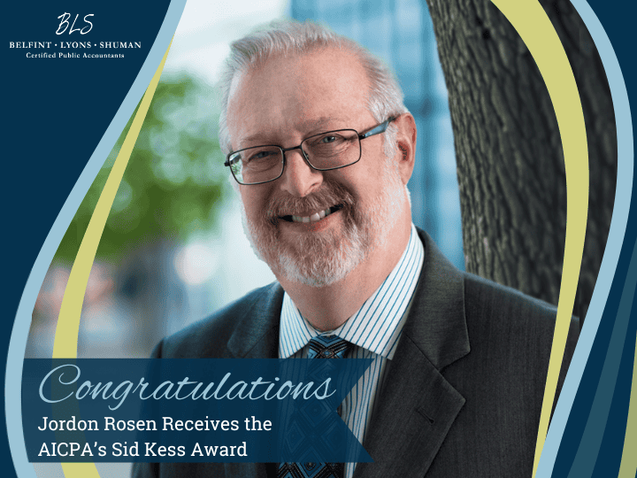 BLS Congratulates Jordon Rosen on Receiving AICPA’s Sid Kess Award